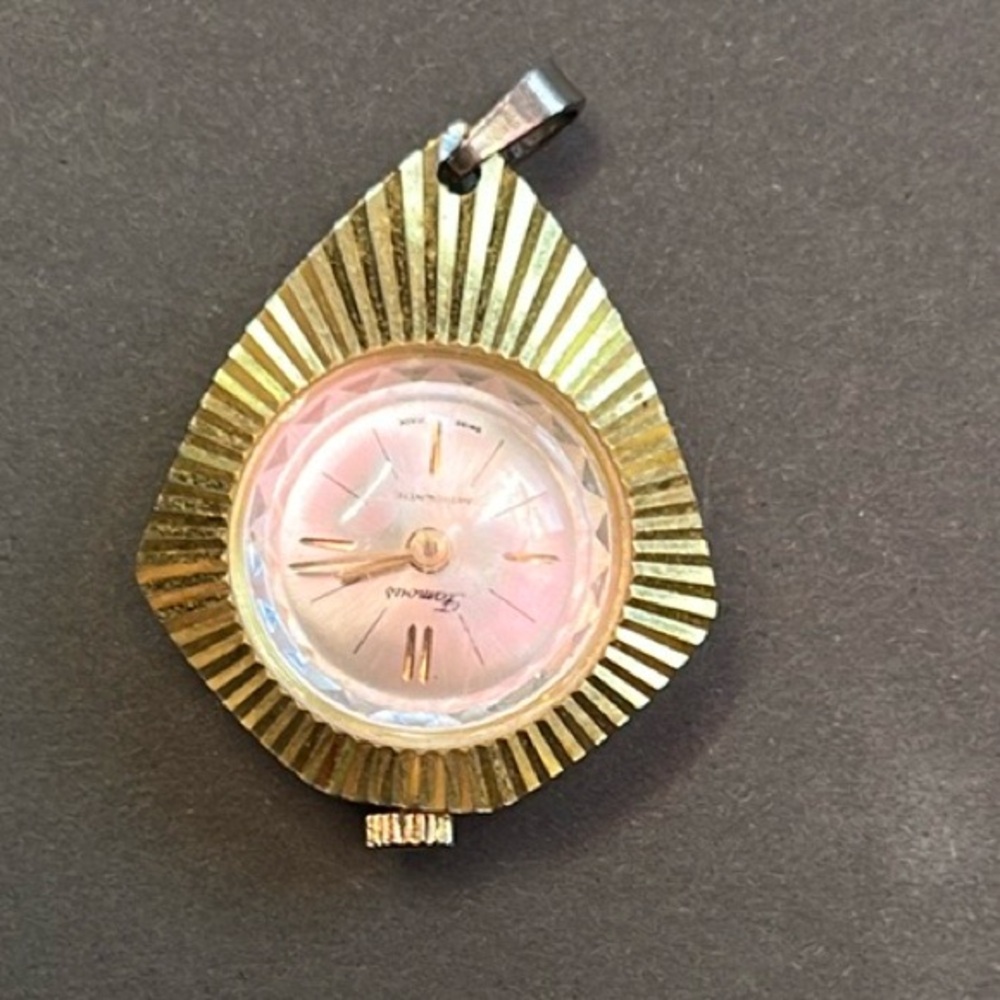 Vintage Famous Brand Antimagnetic Gold Tone Watch Pendant